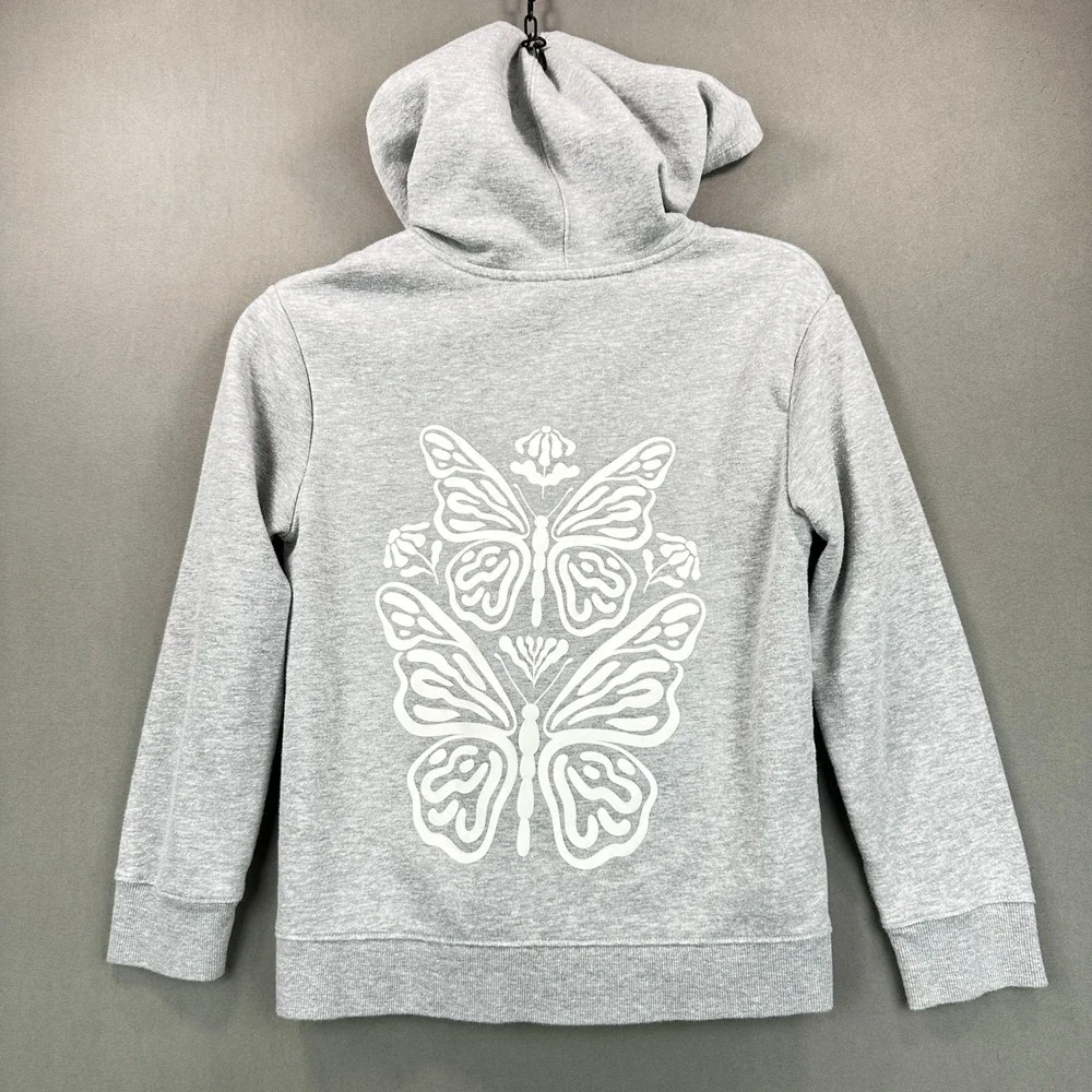 Cat & Jack Zip Hoodie Kids L 10/12 Gray Cozy Fall Sweatshirt